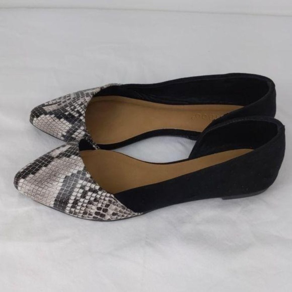 Bamboo Black & Snakeskin flats - worn once - Picture 4 of 13